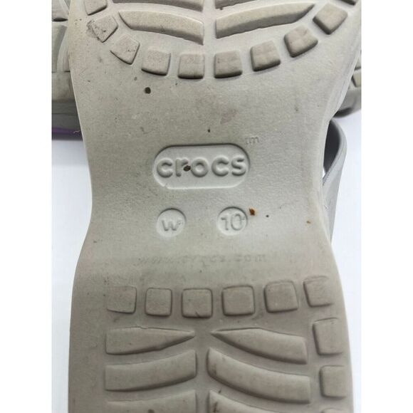 Crocs Meleen Twist Sandals Womens Gray Purple Summer Beach Comfort Size 10 - Picture 8 of 10